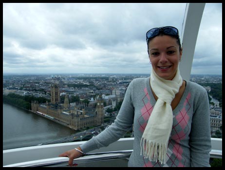 Me on the London Eye with Big Ben and the Houses of Parliament in the background