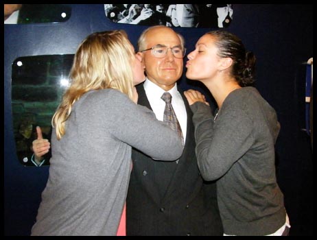 Jane and I kissing our home boy, Johnny Howard xoxo