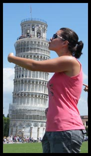 Me kissing and hugging the Leaning Tower of Pisa