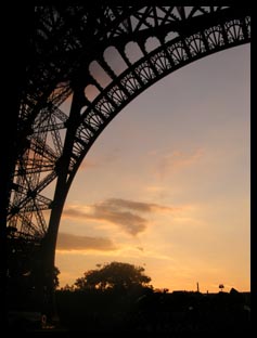Sunset under the Eiffel Tower