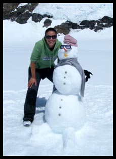 Me posing with Snowman, Mr. Snowman